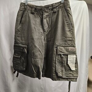 Aéropostale Authentic Cargo 30 grey grey olive work casual shorts Y2K utility